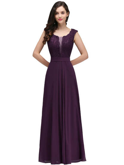 Elegant Cap Sleeves Sweetheart ALine Evening Dresses with Sash Floral Lace Appliques Formal Dresses - Regency / US 2 - Prom Dresses