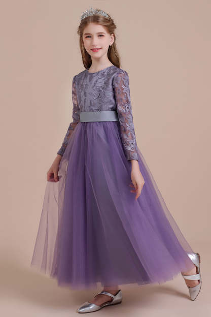 Chicloth A-Line Long Sleeve Ankle Length Flower Girl Dress On Sale
