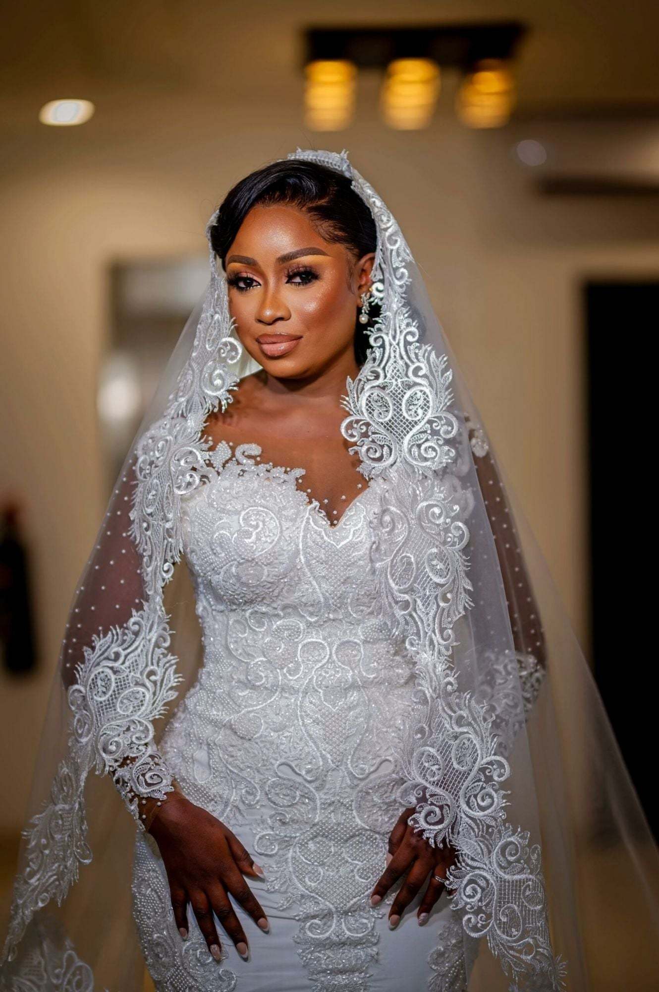 Chicloth Long Sleeves Mermaid Wedding Dress With Lace On Sale