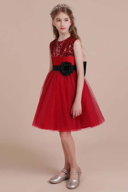 Chicloth A-Line Graceful Sequins Tulle Flower Girl Dress Online