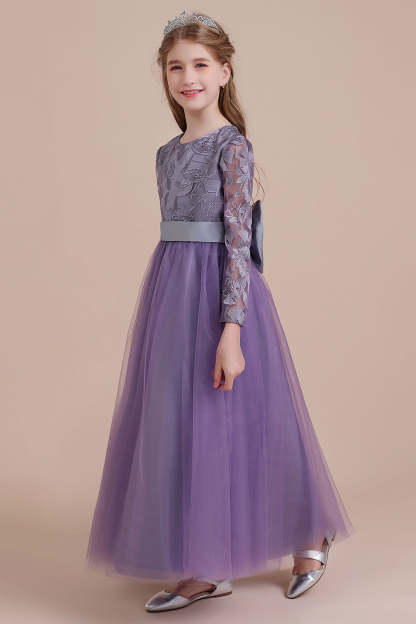 Chicloth A-Line Long Sleeve Ankle Length Flower Girl Dress On Sale