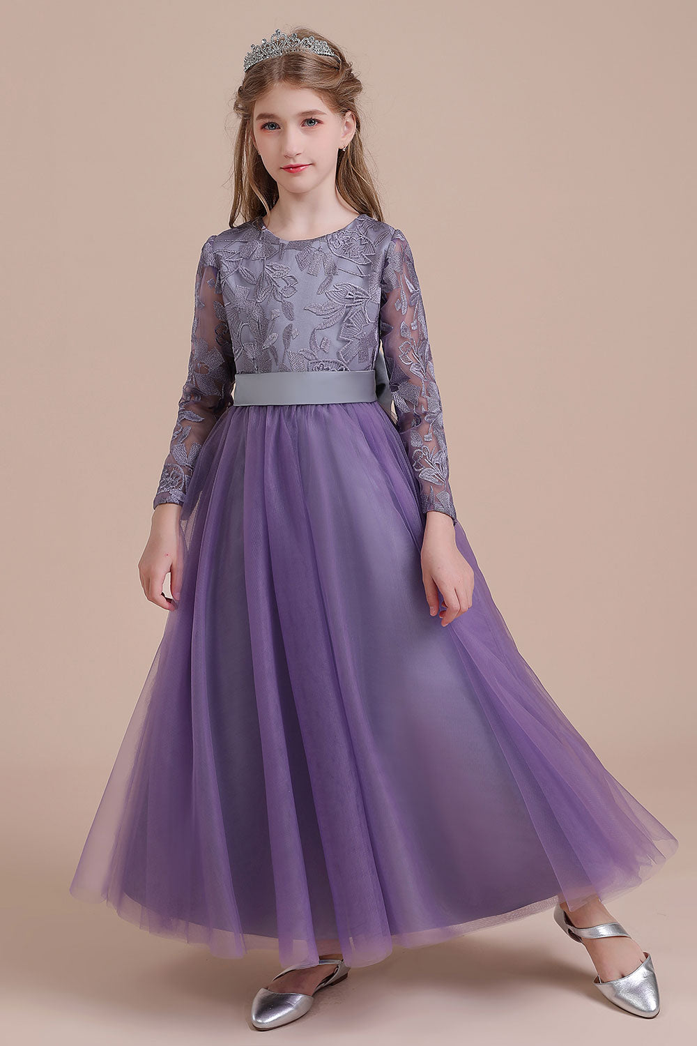 Chicloth A-Line Long Sleeve Ankle Length Flower Girl Dress On Sale