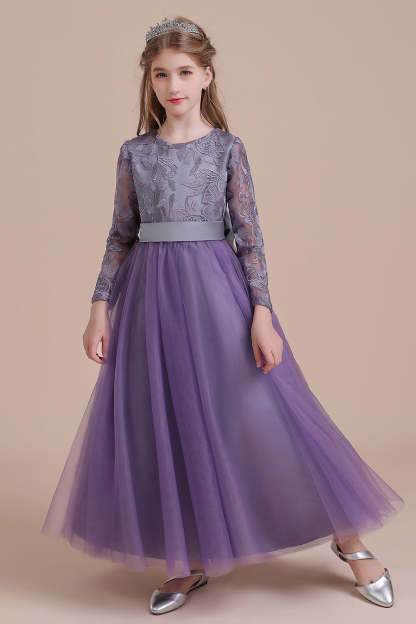 Chicloth A-Line Long Sleeve Ankle Length Flower Girl Dress On Sale