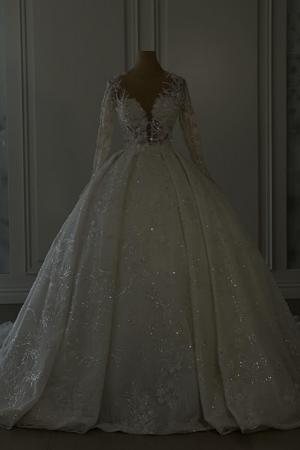 Designer wedding dresses princess | Wedding dresses with sleeves