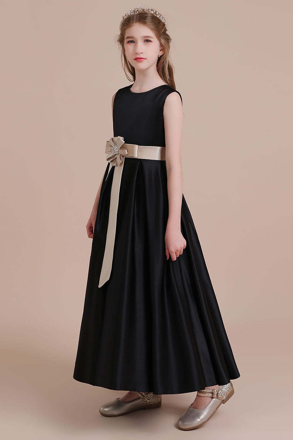 Chicloth A-Line Elegant Satin Flower Girl Dress Online