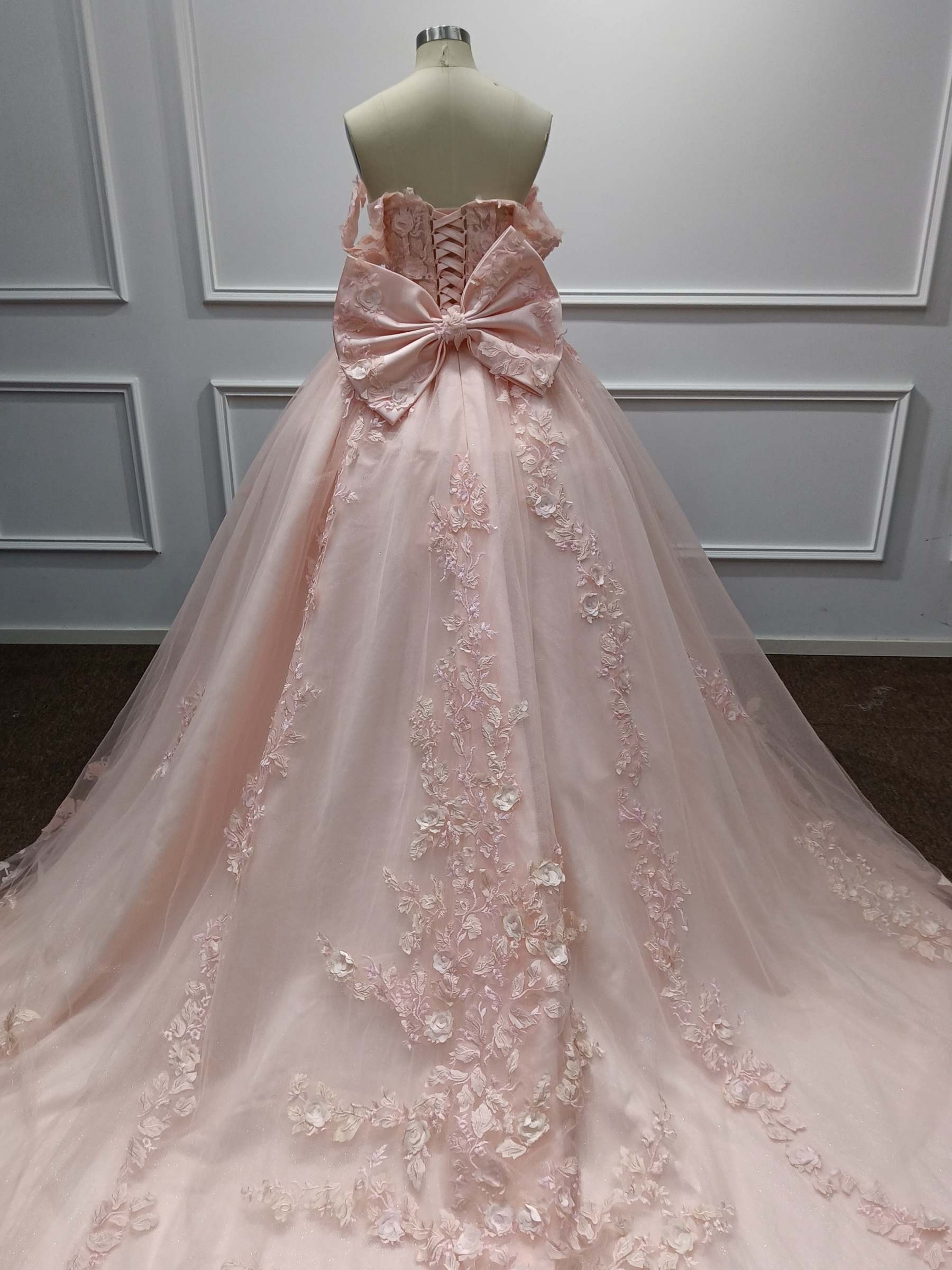 Off-the-Shoulder Tulle A-Line Evening Dresses with Applique