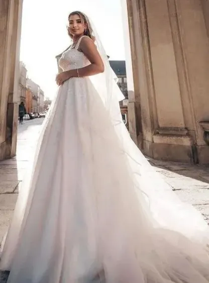 Chicloth Off-the-Shoulder White Wedding Dress Princess Zipper Back