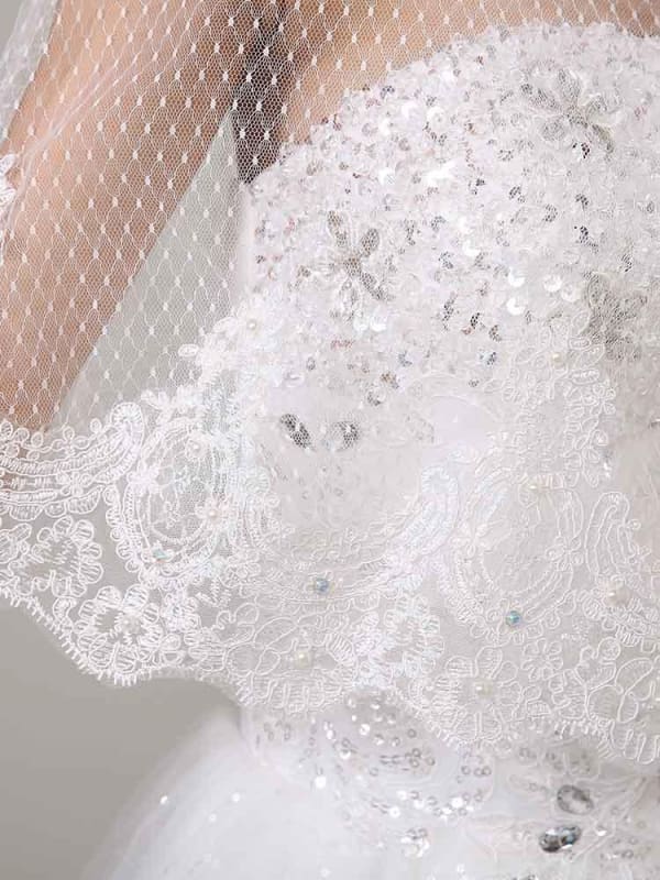 Lace Applique Pearl Rhinestone Wedding Wraps | Bridelily - wedding wraps