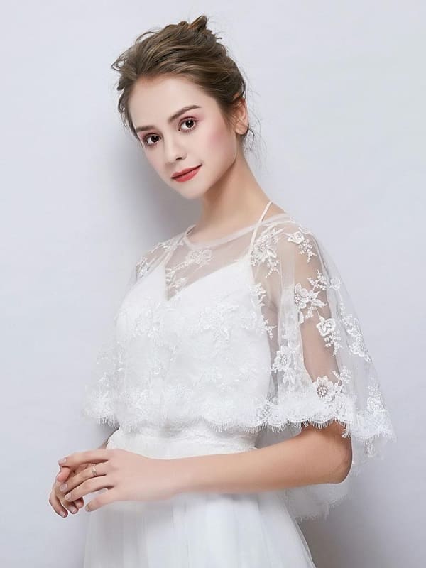 New Embroidered Lace Summer Cape Wedding Wraps | Bridelily - wedding wraps