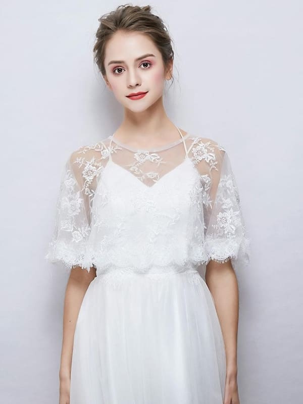 New Embroidered Lace Summer Cape Wedding Wraps | Bridelily - wedding wraps