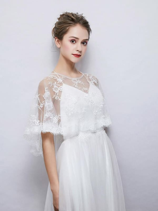 New Embroidered Lace Summer Cape Wedding Wraps | Bridelily - wedding wraps