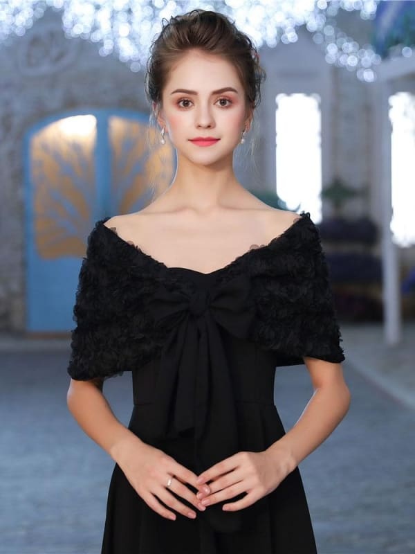 New Long Chiffon Flower Fashion Wedding Wraps | Bridelily - wedding wraps