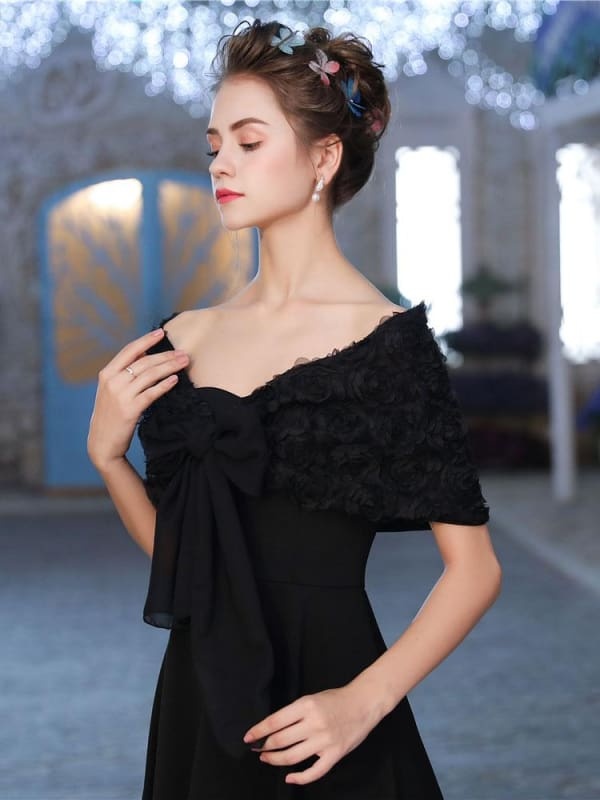 New Long Chiffon Flower Fashion Wedding Wraps | Bridelily - wedding wraps