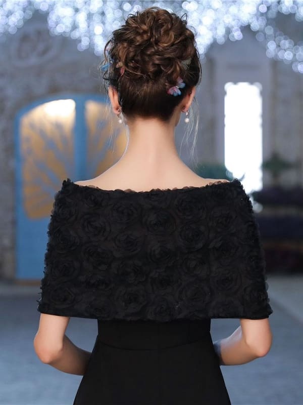 New Long Chiffon Flower Fashion Wedding Wraps | Bridelily - wedding wraps