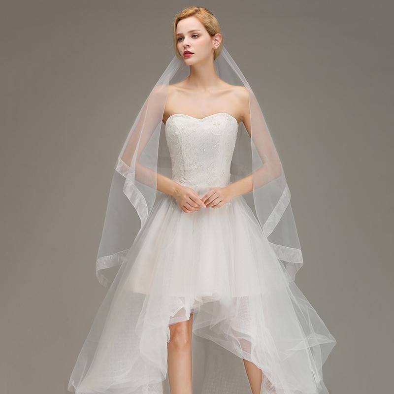 One Layer Soft Tulle without Comb Wedding Veils | Bridelily - wedding veils