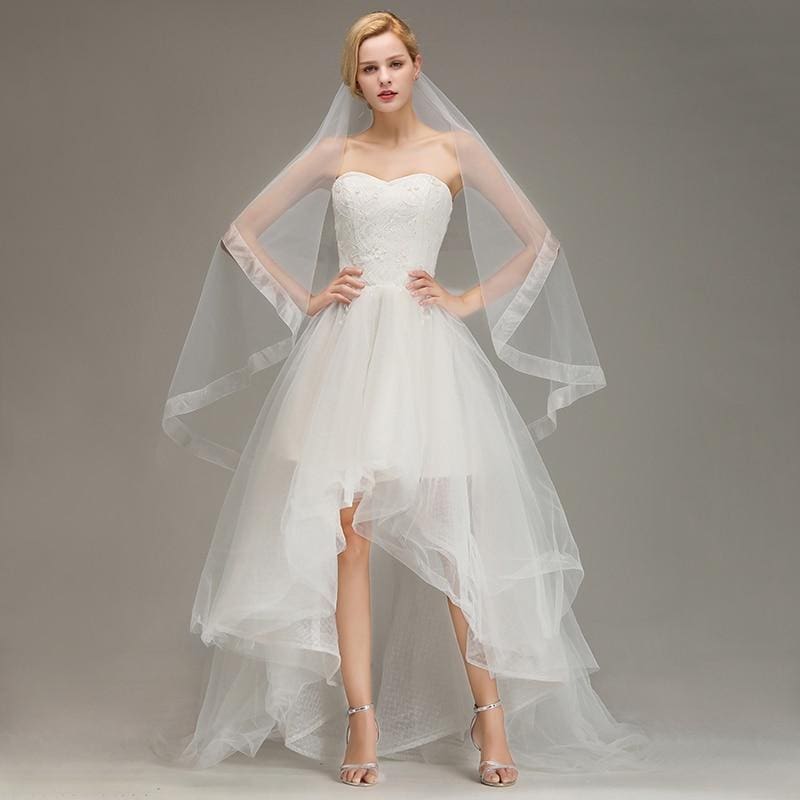 One Layer Soft Tulle without Comb Wedding Veils | Bridelily - wedding veils