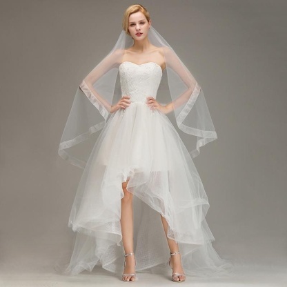 One Layer Soft Tulle without Comb Wedding Veils | Bridelily - wedding veils
