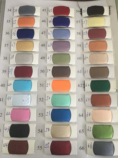 Chicloth Satin Swatch with 141 Colors