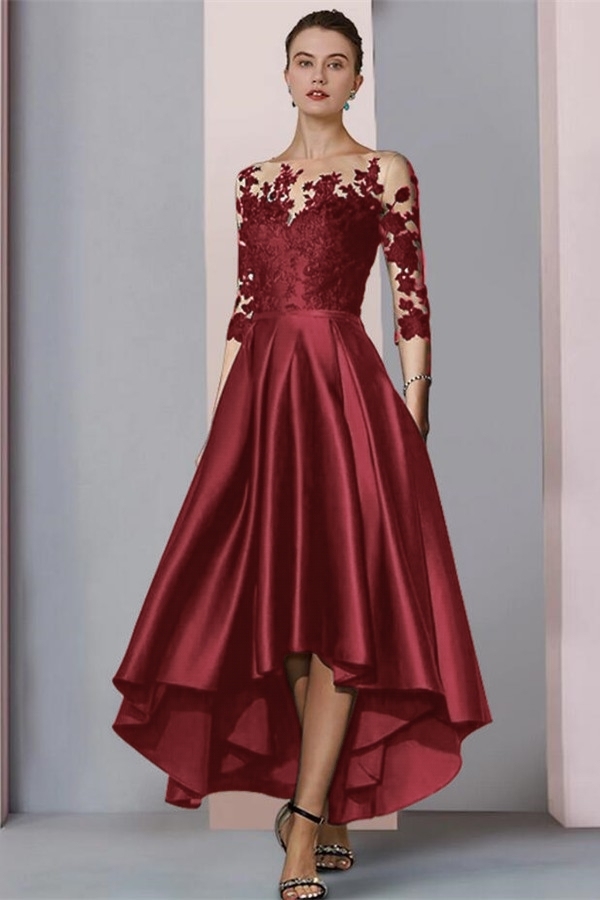 Short Black Mother of the Bride Dress with Sleeves