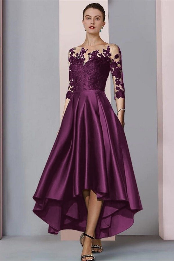 Short Black Mother of the Bride Dress with Sleeves