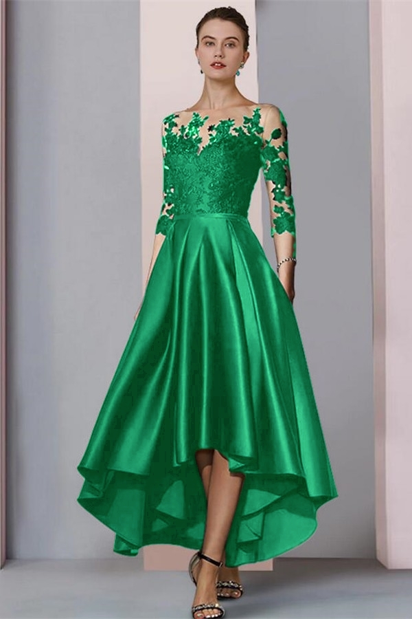 Short Black Mother of the Bride Dress with Sleeves
