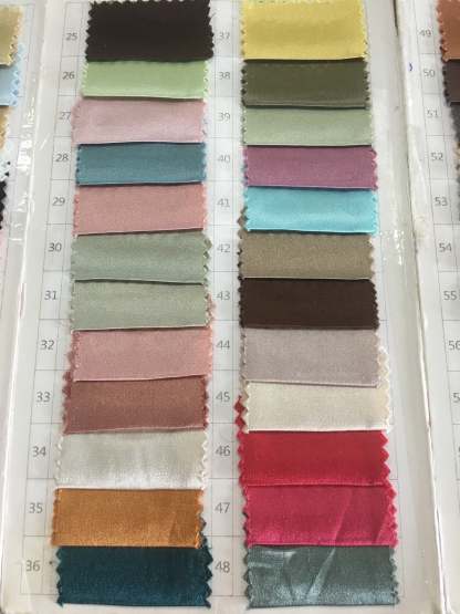 Chicloth Silk Like Stretch Satin Swatch with 128 Colors