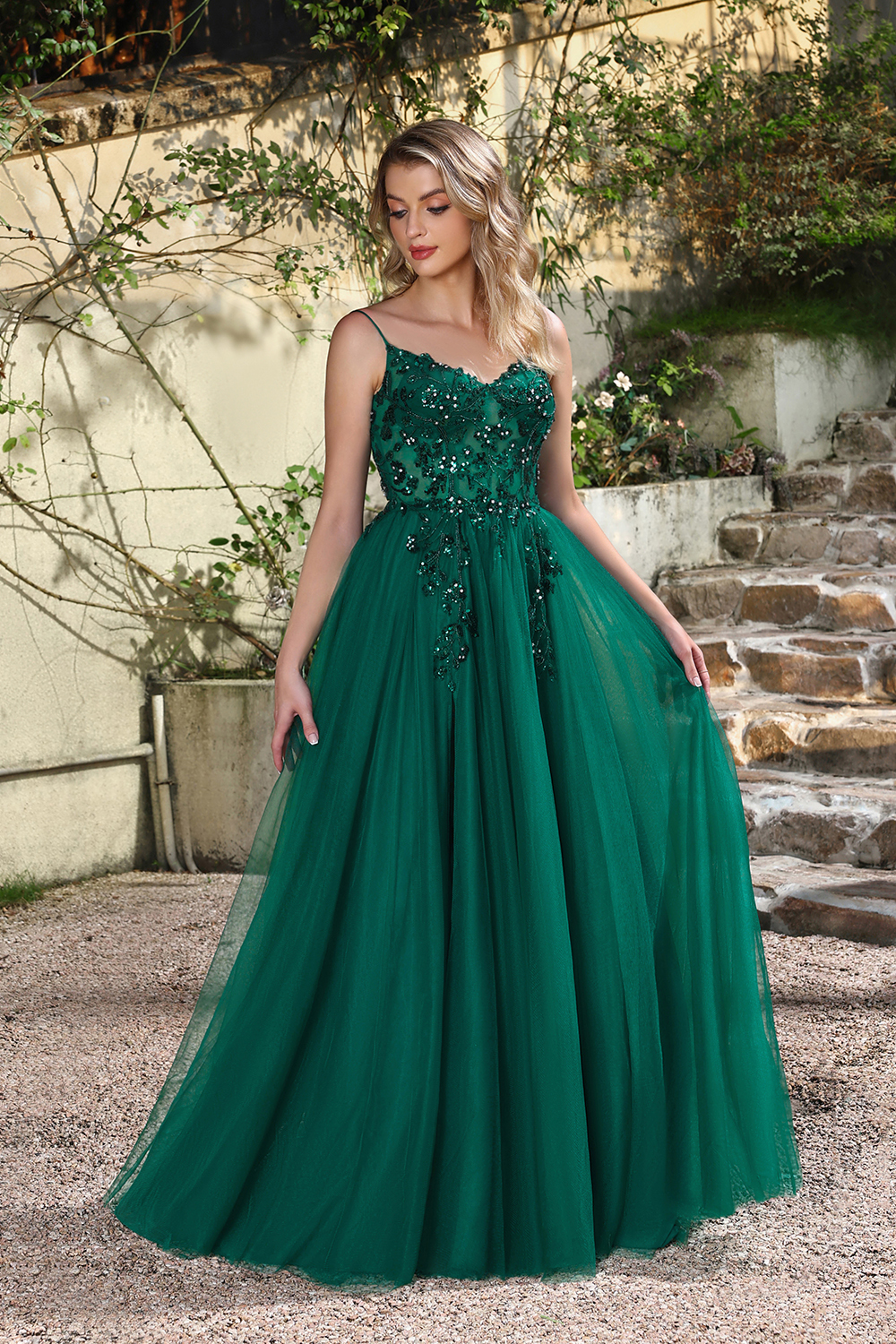 [Copy]Halter Floral Lace Pleated Chiffon Aline Bridesmaid Dresses