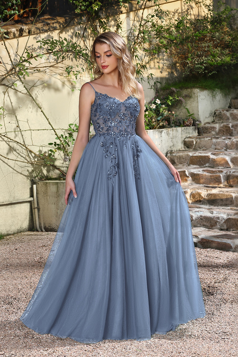 [Copy]Halter Floral Lace Pleated Chiffon Aline Bridesmaid Dresses