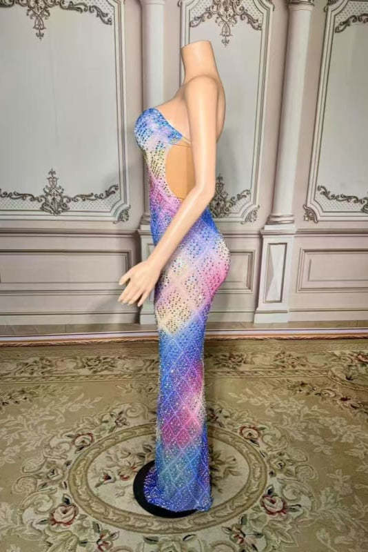 Strapless Sweetheart Rhinestone Sheath Prom Dress