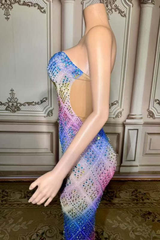 Strapless Sweetheart Rhinestone Sheath Prom Dress