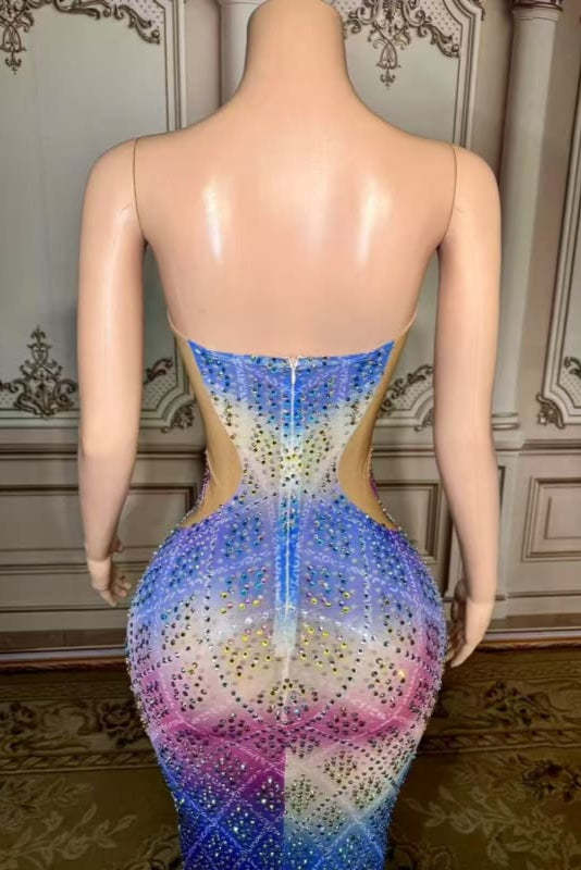 Strapless Sweetheart Rhinestone Sheath Prom Dress