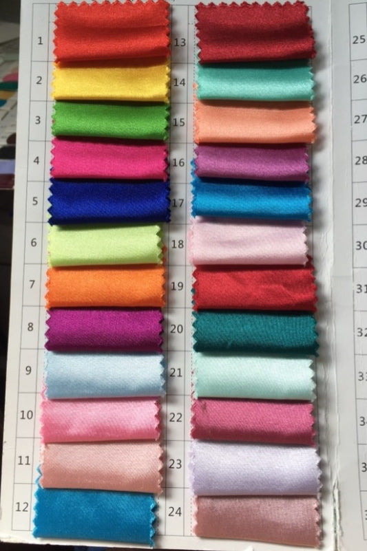 Chicloth Stretch Satin Swatch with 68 Colors
