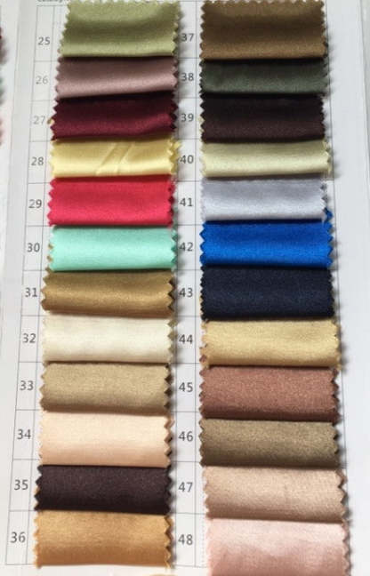 Chicloth Stretch Satin Swatch with 68 Colors