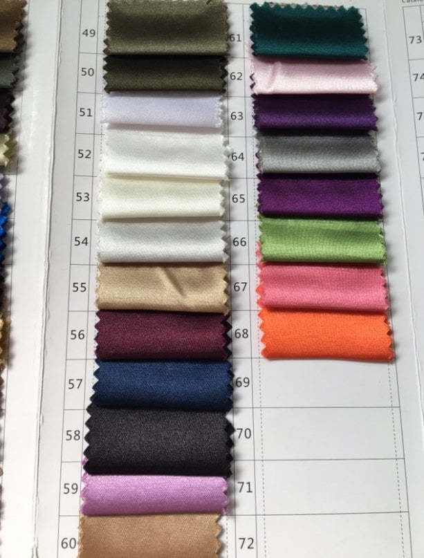 Chicloth Stretch Satin Swatch with 68 Colors