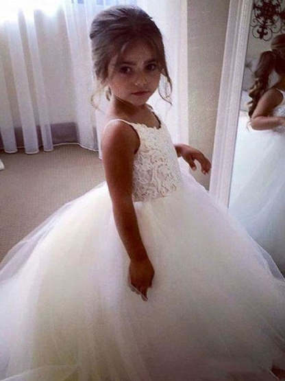 Flower Girl Dresses Straps Neck Sleeveless Lace Kids Party Dresses