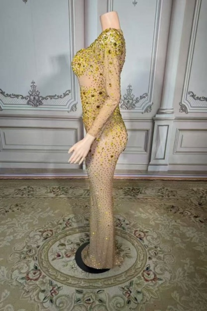 Sweetheart Rhinestone Long Sleeves Sheath Prom Dress