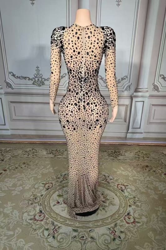 Sweetheart Rhinestone Long Sleeves Sheath Prom Dress