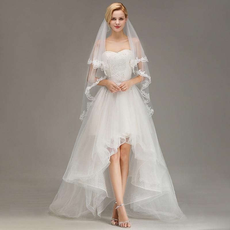 Two Layers Short with Comb Soft Wedding Veils | Bridelily - wedding veils