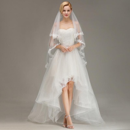 Two Layers Short with Comb Soft Wedding Veils | Bridelily - wedding veils