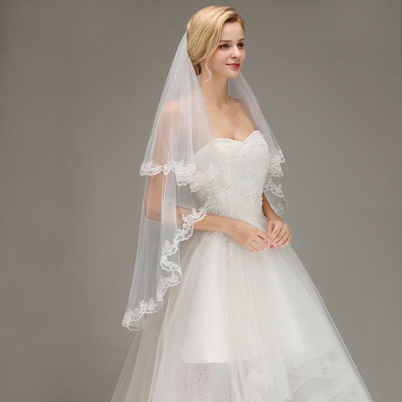 Two Layers Short with Comb Soft Wedding Veils | Bridelily - wedding veils