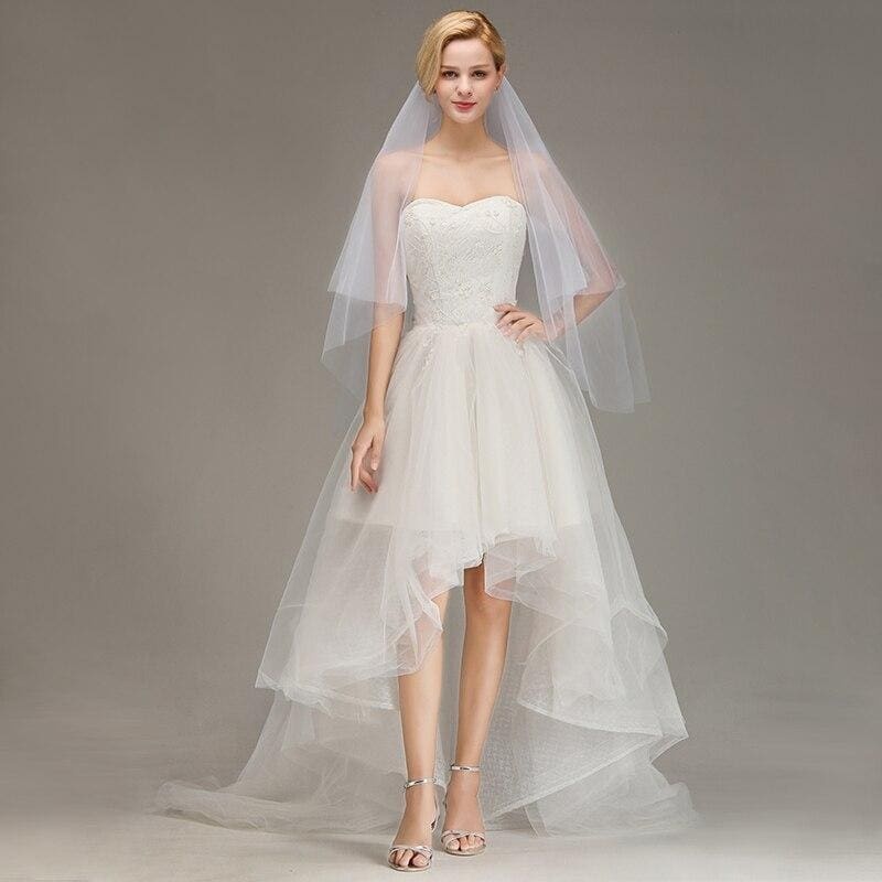 Two Layers Tulle Bridal With Comb Wedding Veils | Bridelily - wedding veils