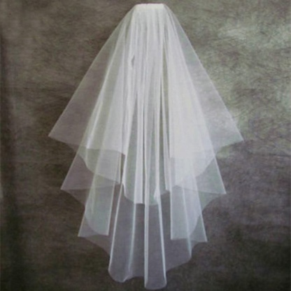 White Veil Short Tulle With Comb Wedding Veils | Bridelily - wedding veils