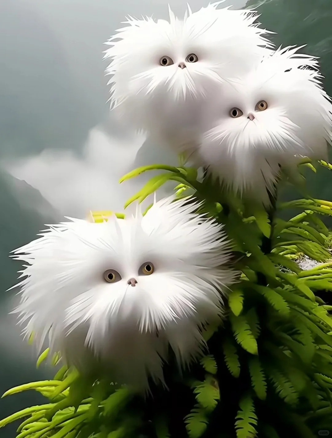 Cat's eye dazzle-lion white