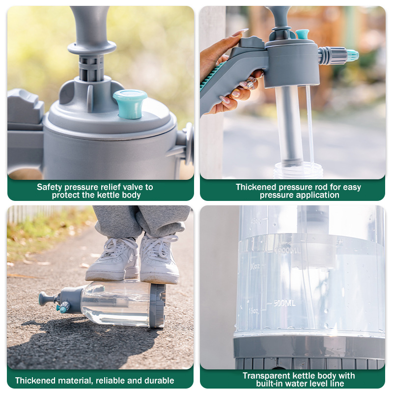 2024 Hot Sell🔥🔥Transparent Pressure Gardening Watering Can 🚿🌱With Transparent Extension Pole And Measuring Cup