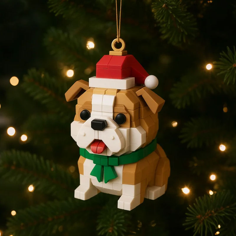Christmas Dog Building Block Ornaments