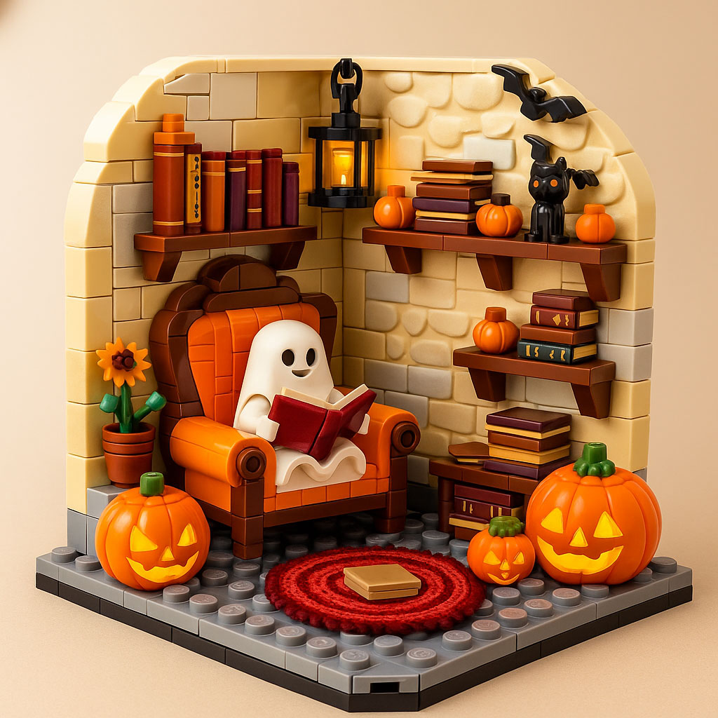 Halloween Ghost Reading Nook Building Block Set