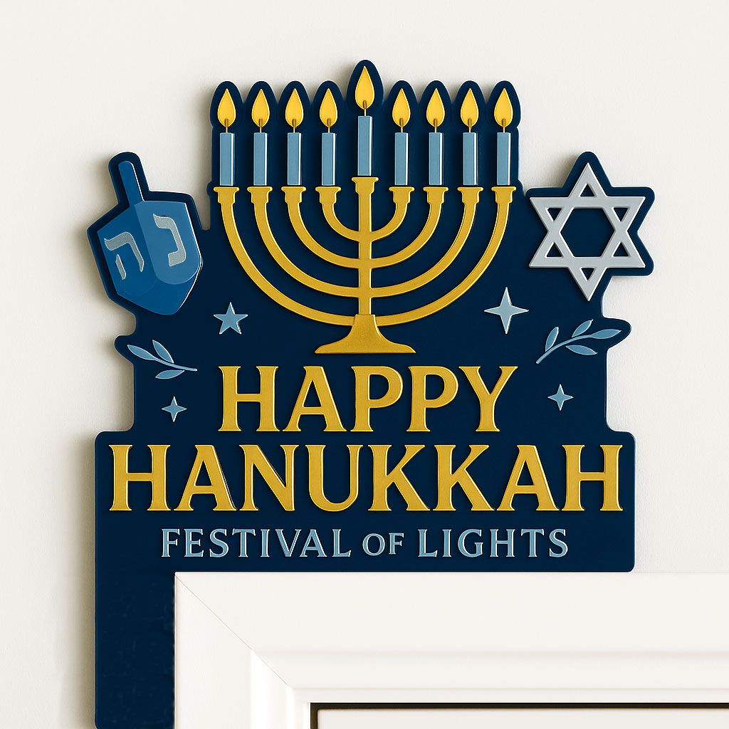 Happy Hanukkah Door Corner Decor