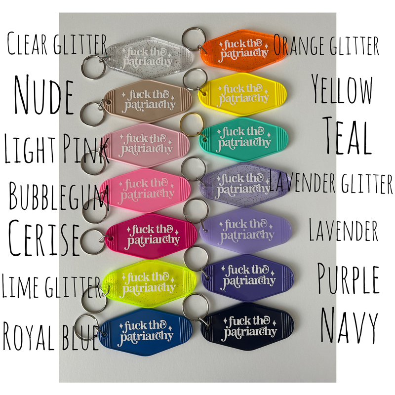 Fuck the Patriarchy Motel Keychain | Retro inspired Keyring