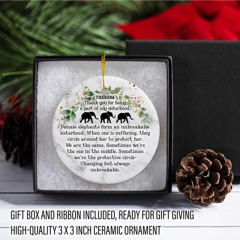 Personalized Elephant Friendship Ornament