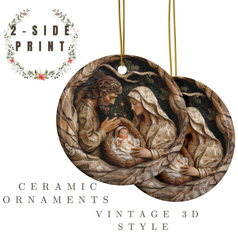  Nativity Scene Ceramic Ornaments